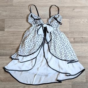 Victoria's Secret Polka Dot Black & White Lingerie Set Size Small
